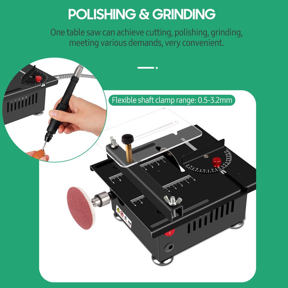 100W Desktop Saw Set Multi Functional Table Saw Mini Desktop Saw Cutter Electric Cutting Machine 16mm Cutting Depth Table Saw