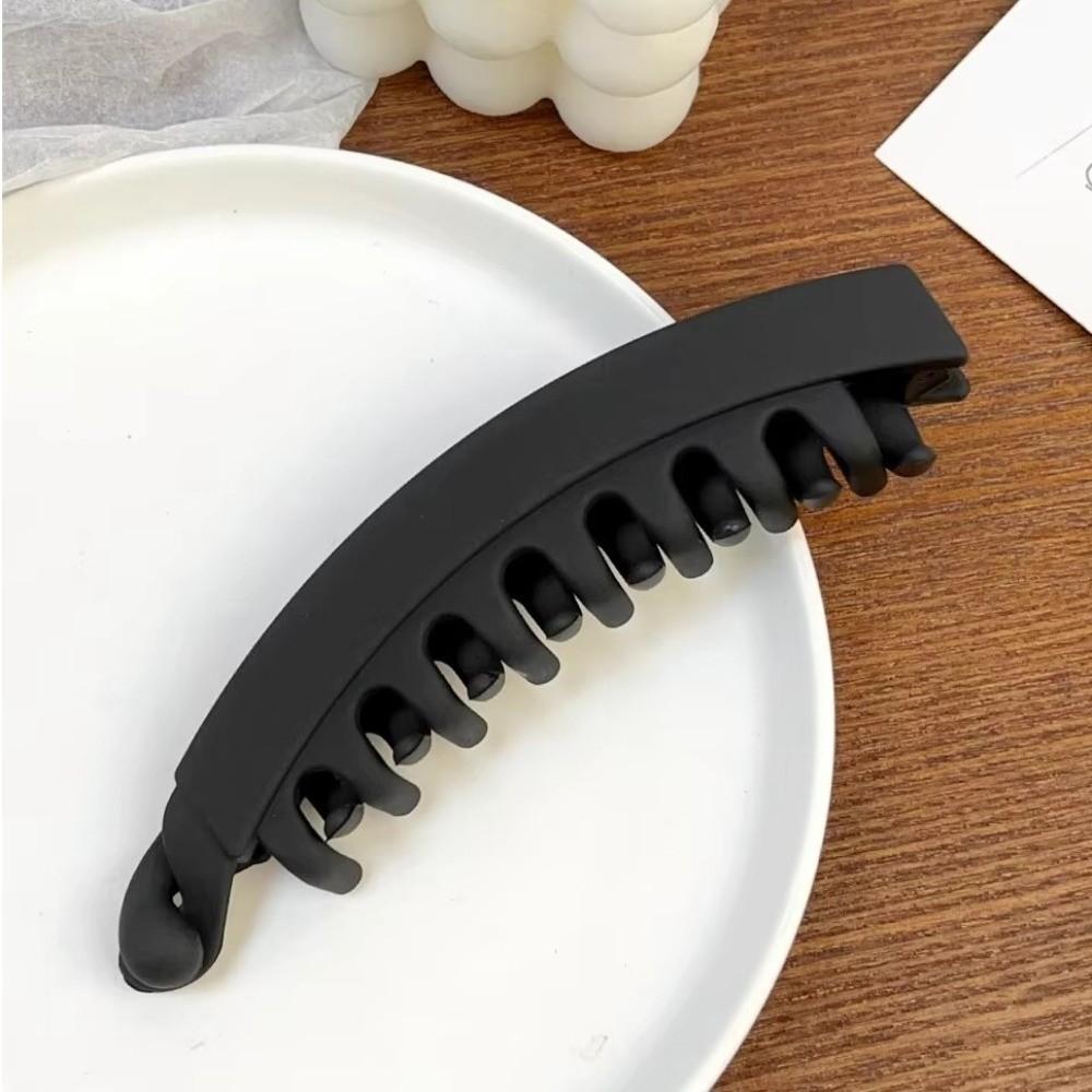 Large Size Tortoiseshell Pattern Ponytail Barrettes Natural Fluffiness Plastic Fish Shaped Hairpin Vertical Barrette Toothed