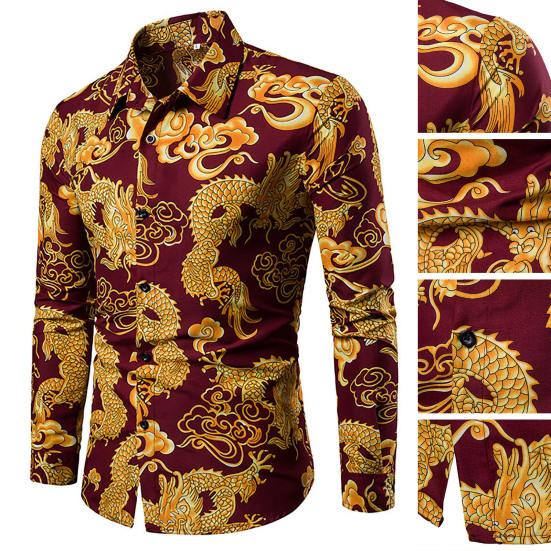 T-Shirt Bright Eye-catching Long Sleeve Good Creative Men for Parties