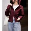 Soft Air-sensing Sweatshirt Zipper Hooded Short Jacket