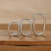 3PCS Vintage Stainless Steel U-Shape Hoop Earrings Set for Women Geometry Circle Square Earring Piercing  Jewelry aretes mujer