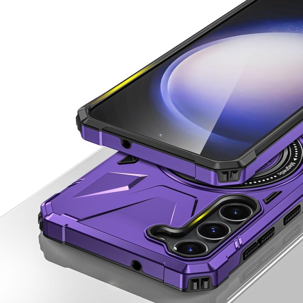 Case for Samsung Galaxy S24, Armored with a Stand and a Plate for the Holder, Purple