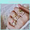 Elegant French Style Gentle Sweet Floral Adjustable Open Ring For Women With Unique Sophistication