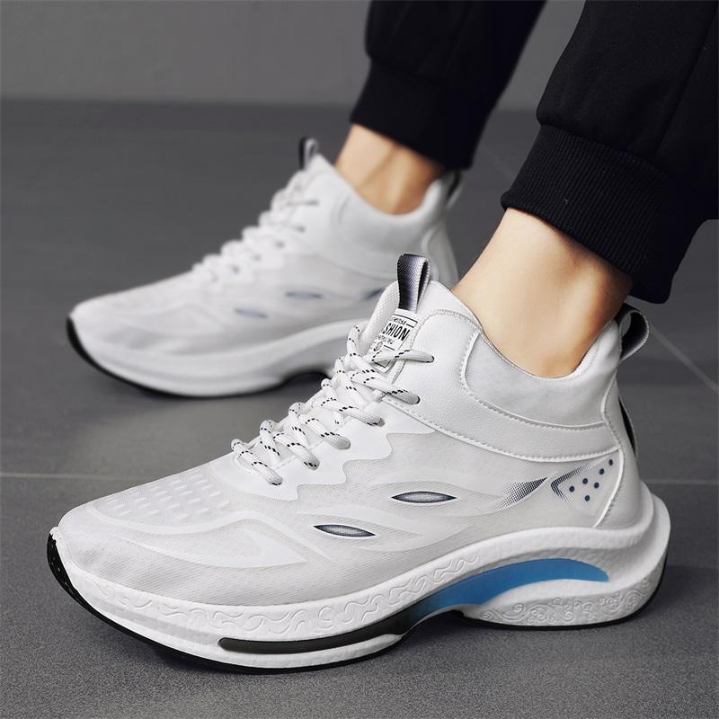 Summer invisible inner height-increasing shoes mesh breathable fly-woven running shoes casual sports dad shoes