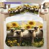 Sheep Pattern Bedding Quilt Set Quilt Cover Pillowcase Home Decoration Birthday Gift (1 * duvet cover + 2 * pillowcase, without core)