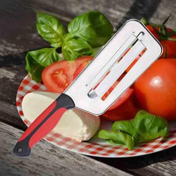 Double 2 Slice Blade Slice Slice Knife სამზარეულო თევზის სასწორის გამწმენდი დანები კომბოსტო კიტრი ხახვის საჭრელი გამწმენდი ბოსტნეულის საჭრელი
