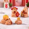 Resin Cartoon Capybara Figurines Multicolor Car Ornament Cute Getting Rich Lucky Charm  Toy