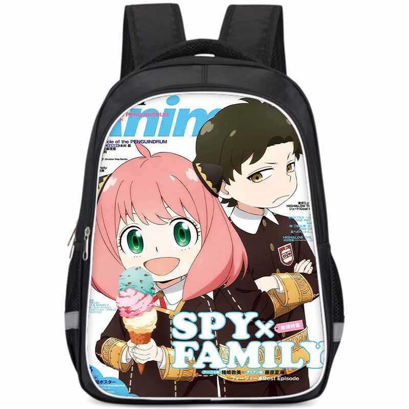 Geräumiger Spy Family Rucksack für Kinder Leichte Oxford-Stoff Schultasche