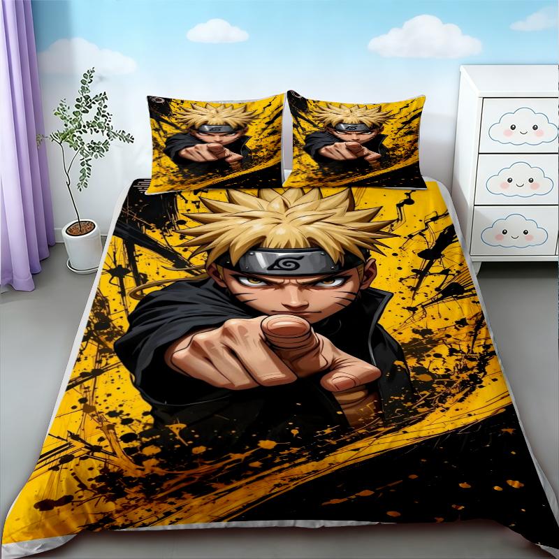 Boys Naruto Duvet Cover Anime Cartoon Bedding Set Comforter Cover Twin Full Single Size Teens Bedroom Dormitory Home Gifts