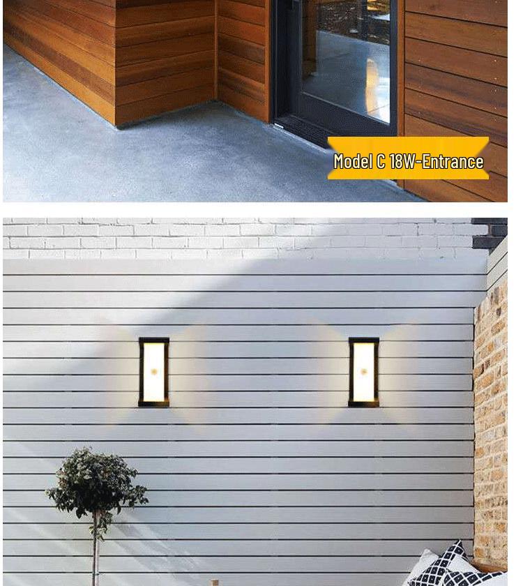 Waterproof LED Motion Sensor Outdoor Wall Light: Modern Minimalist Design for Courtyard, Balcony, and Entryway