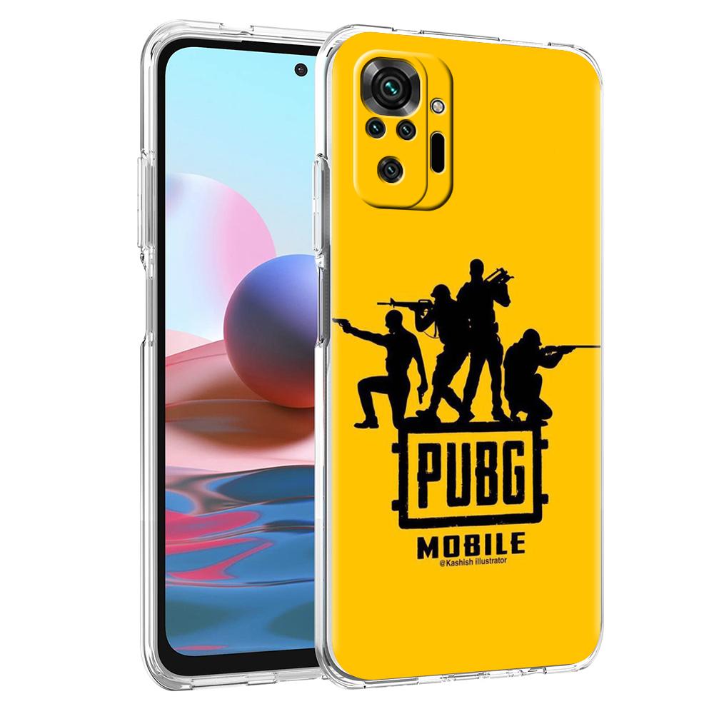 Game PUBG Phone Case Cover for Redmi Note 10 11 12 7 8 8T 9 K40 Gaming 9A 9C Pro Plus Transparent Silicone Shell Coque Capas Bag