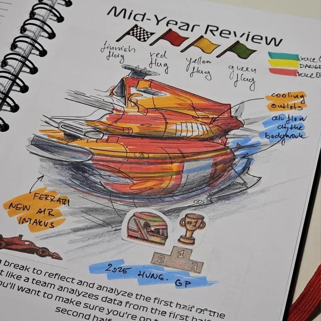 Plánovač a kalendář, Plánovač s designem závodní dráhy, Kroužková vazba, Měsíční plánovač s vášní pro závodění, Plánovače pro ženy a muže