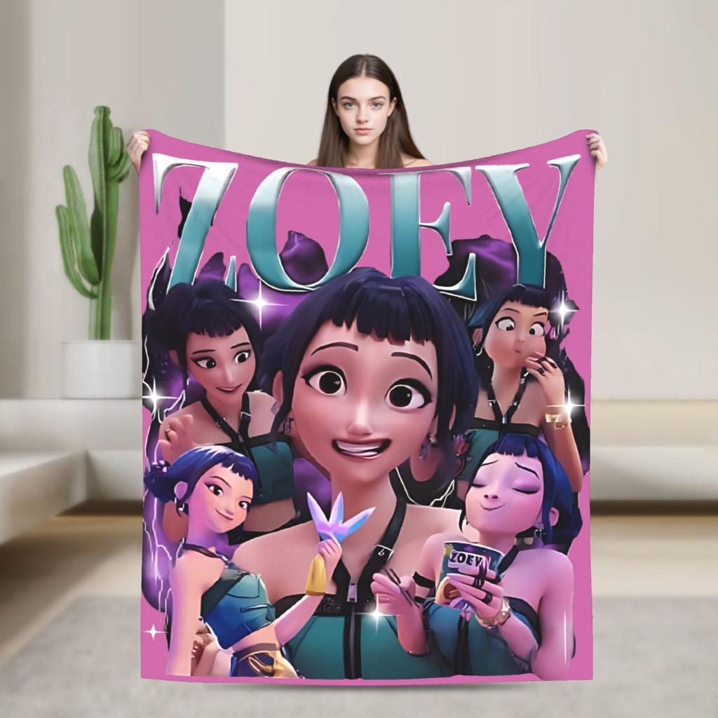Saja Boys Kpop Demon Hunters Blankets  Flannel Awesome Soft Throw Blanket for Chair Covering Sofa  Winter