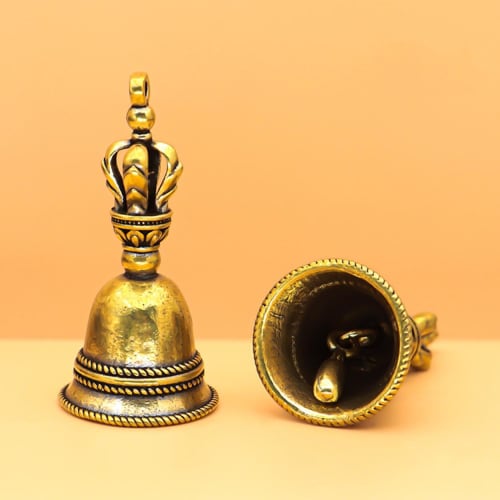 LIFAzqJIU Vajra Bell, Five-pronged Bell, Small Kagura Bell, Esoteric Buddhist Ritual Implement, Buddhist Implement, Amulet, Purification, Good Luck, H