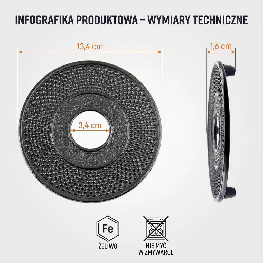 CAST IRON PROTECTIVE PAD FOR KETTLE POT INSULATION 13.4 Cm