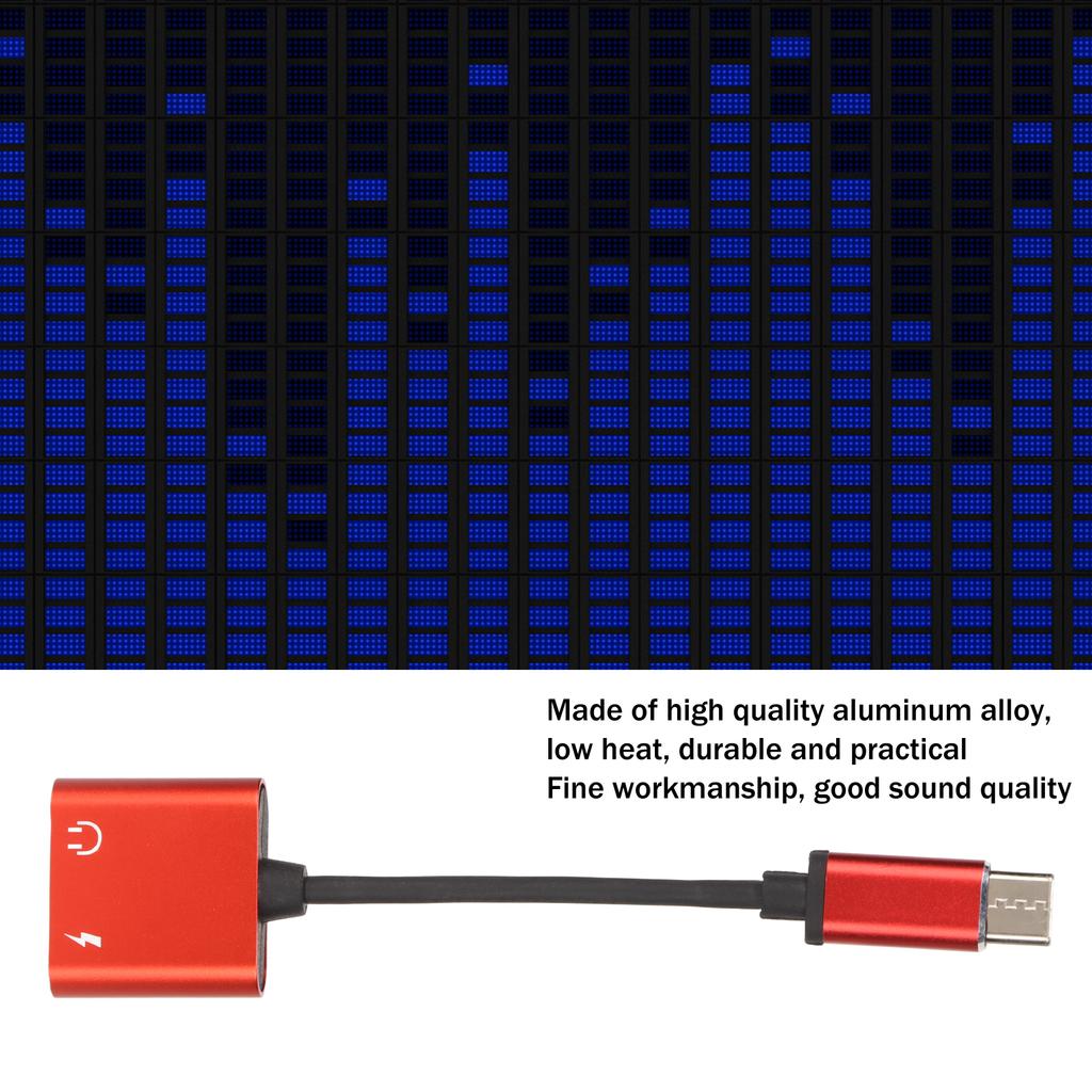 2 in 1 Headphone Adapter Type C to 3.5mm Port Charging Port   Portable Earphone Converter