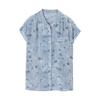 SOFSIL Women's 100% Mulberry Silk Printed Short Sleeve Shirt