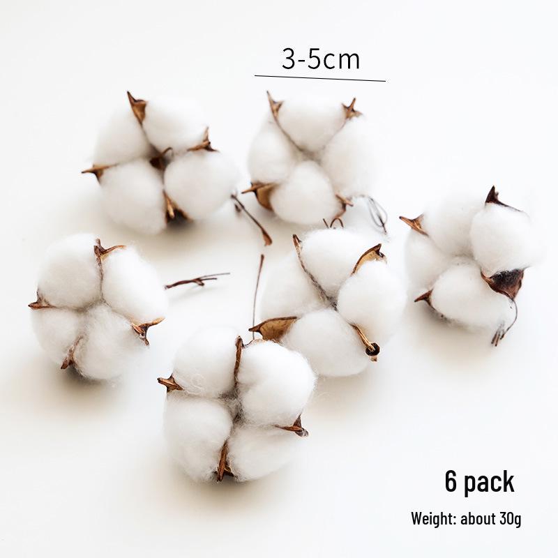 Nuchi Handmade Single-Head Dried Cotton Flower Bouquet for Christmas Decoration
