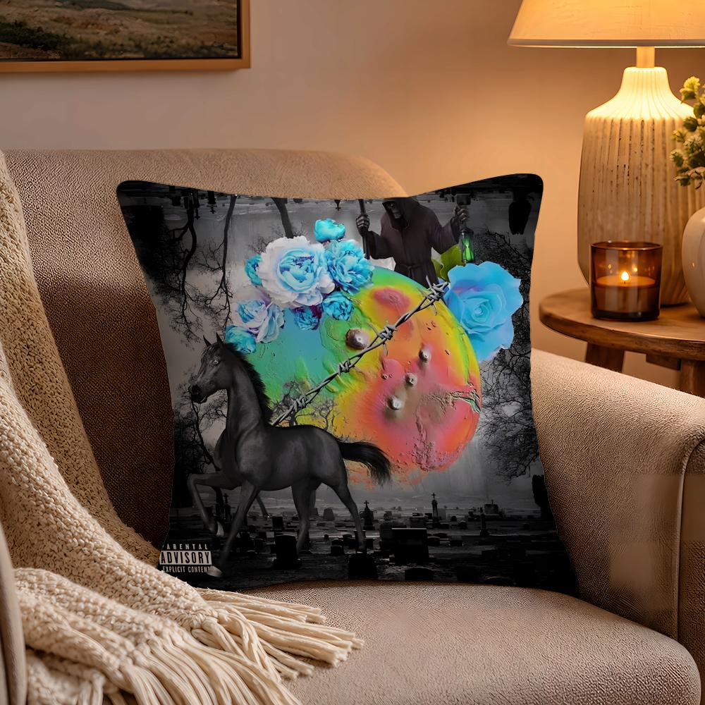Rapper DDestroy Lonely Cushion Cover Soft Plush Cushion Cover Double Print And Invisible Zipper For Sofa Home Car Use