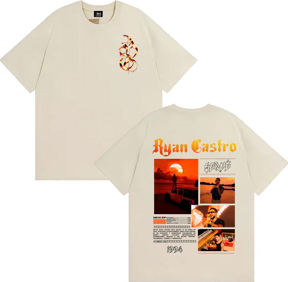 Rapper Ryan Castro Sende Album Tour 2026 Tshirt Unisexs Women Fashion Hip Hop Streetwear T Shirt Cotton Casual Oversized Tshirts