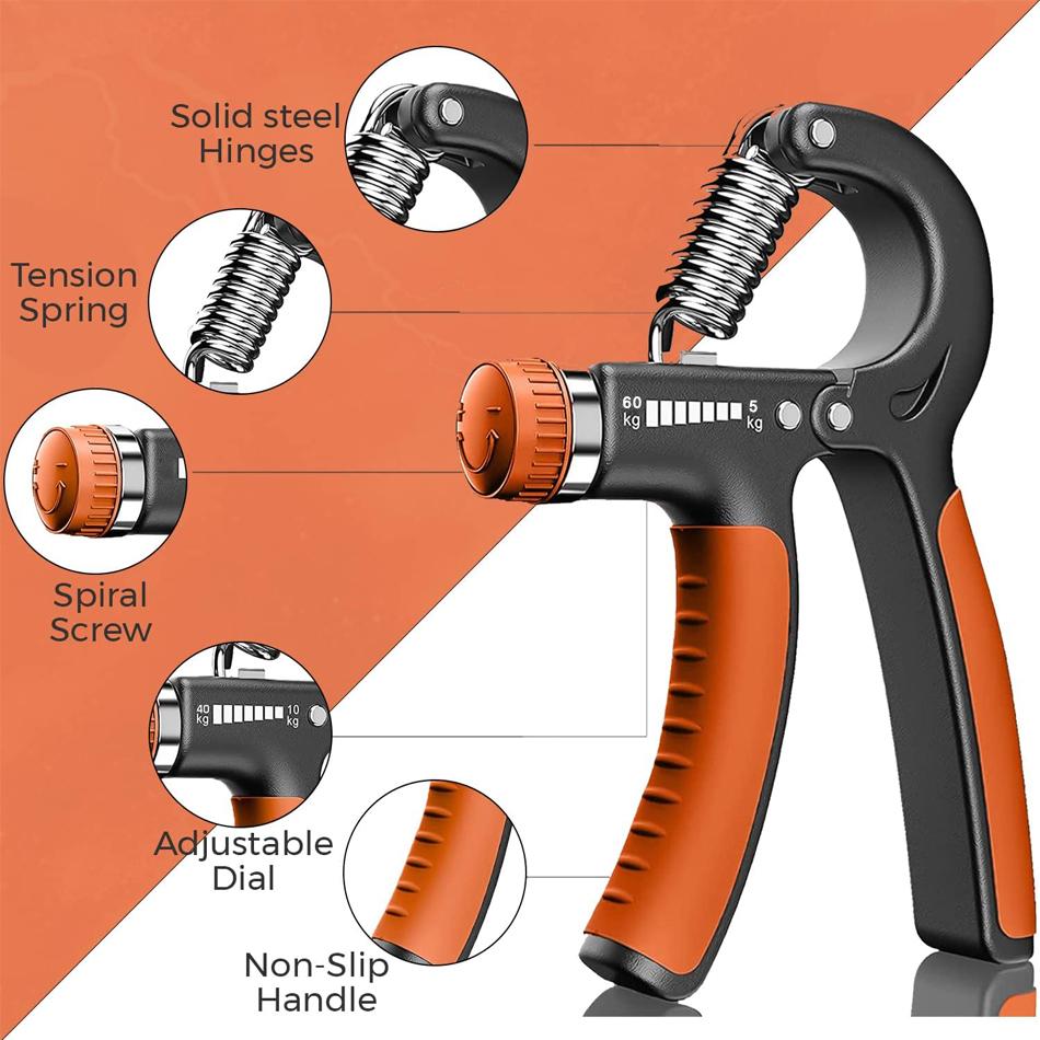 5 To 60 Kg Gym Fitness Grip Strengthener Men's Adjustable Finger Heavy Duty Exerciser Strength Muscle Recovery Grip Strengthener Trainer