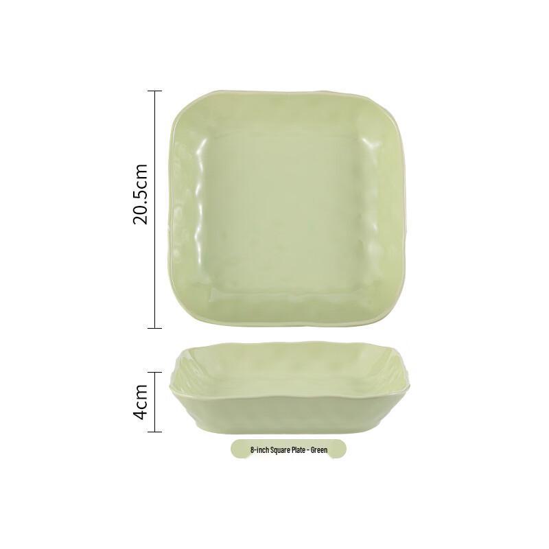 Cream Style Ceramic Tableware Set 8-inch Square Plate