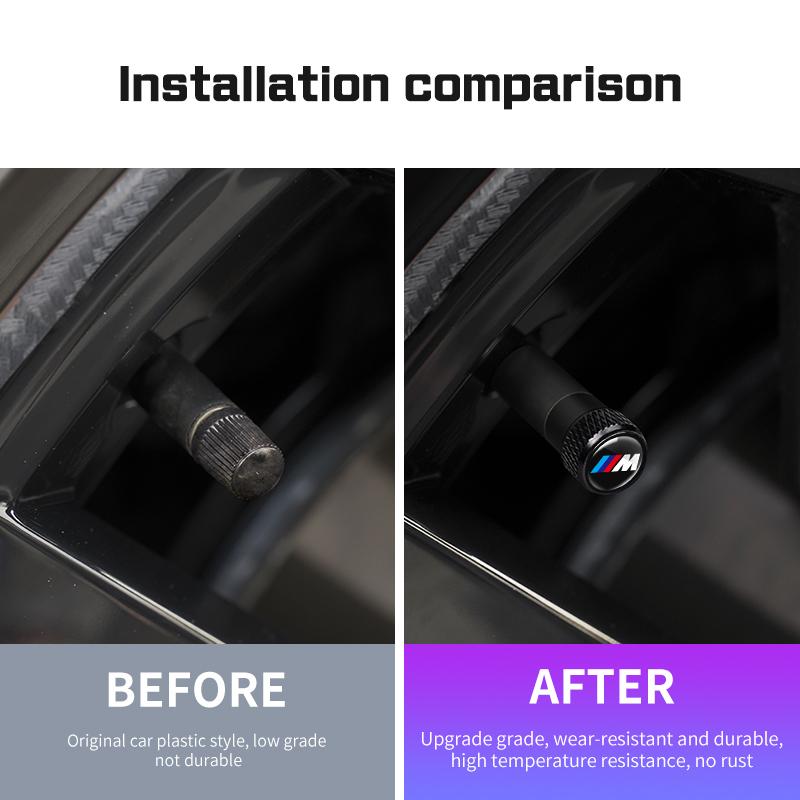 4Pcs Car Wheel Tire Valve Caps For BMW M E36 E39 E46 E60 E90 E92 F15 F30 G20 G30 G11 X1X3X5 X7 Aluminum Alloy Cover Accessories JLBFS1