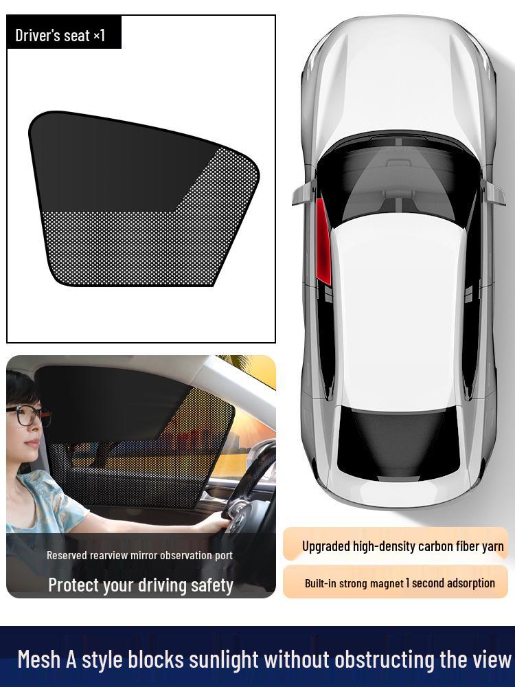 

Car Sunshade: Heat-Insulating Side Window Blackout Curtain for Small Car Interiors.
