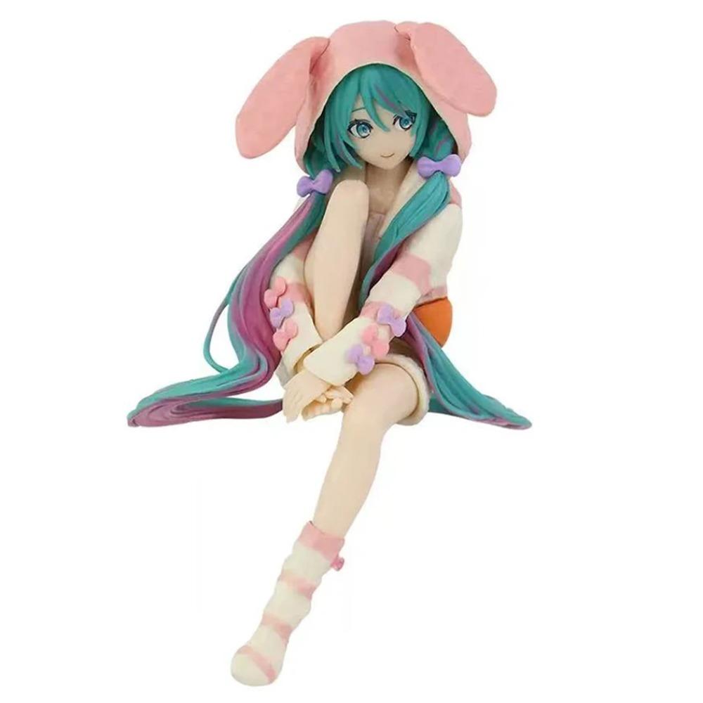 

15 см Аниме ХАТСUNE MIKU Фигурка Стопор для лапши Фигурка Кроличьи ушки Пижама Модель Игрушка Кукла Фигурка Действия Коллекция Подарки ПВХ