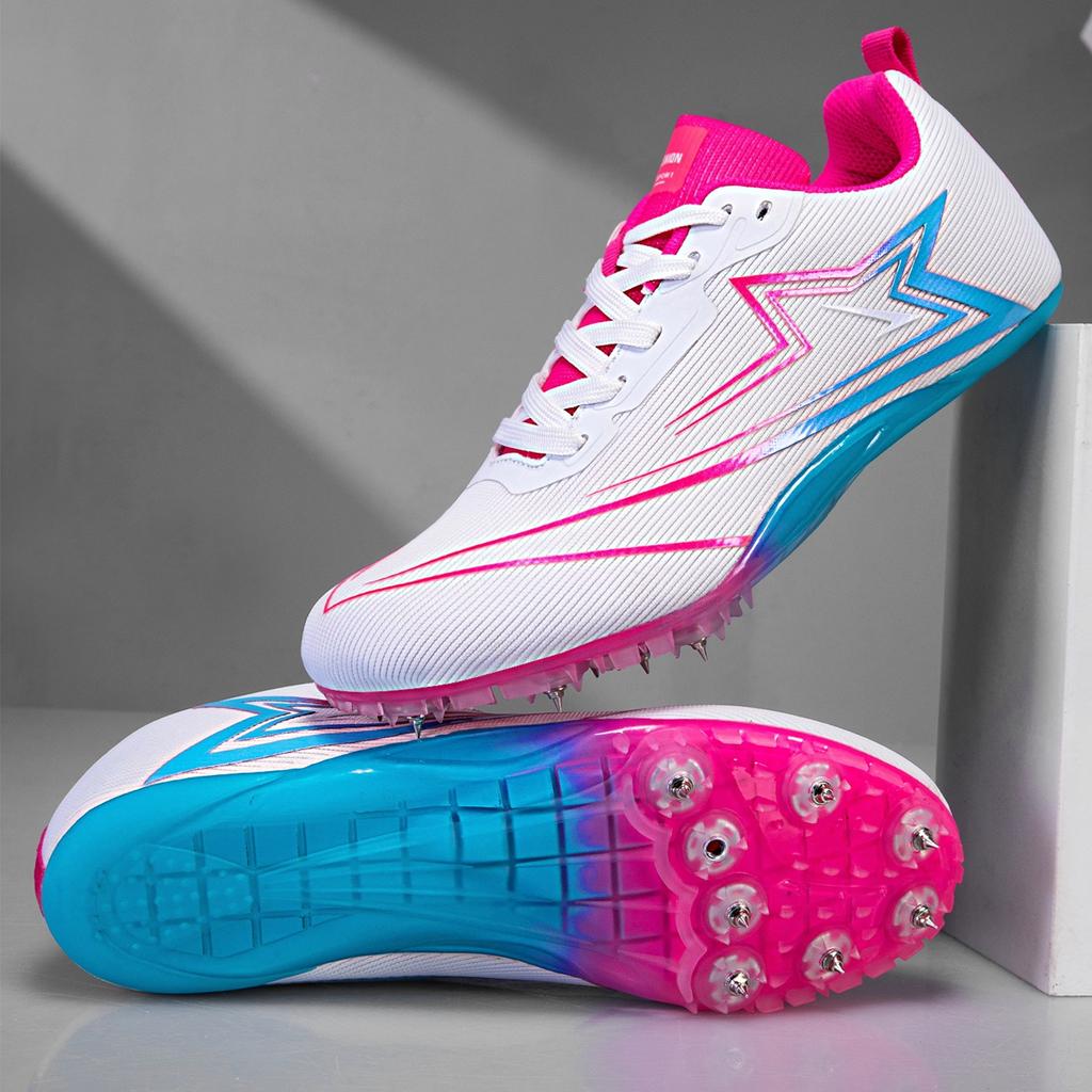 Men Track Spike Soft Field Sprint Shoes Professional Non Slip Nails Athletic Light Weight Race Racing Long Jump Running Match