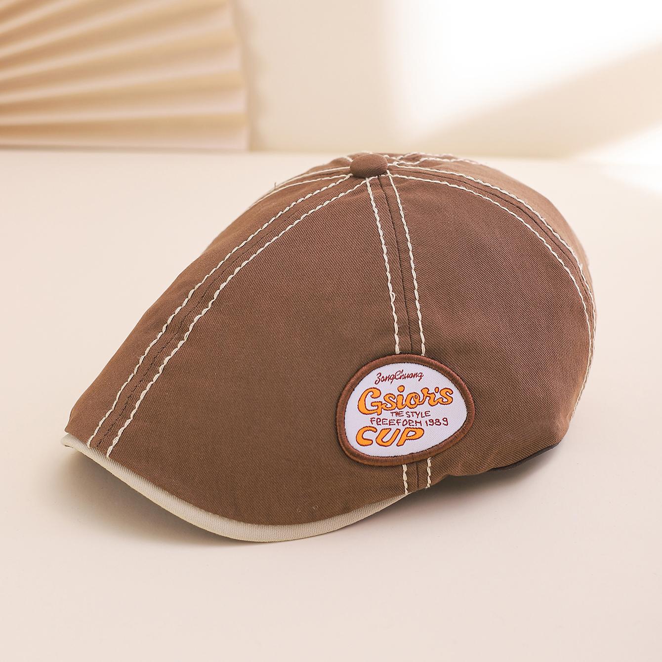 

Cross-border embroidered women s hat, retro two-color letter forward hat, fashionable, simple and versatile hat, outdoor travel One Size
