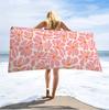Rosa Retro Blumen Strandtuch Einseitiger Druck Weiches Mikrofaser Strandtuch Pool Strand Urlaubszubehör Süßes Nostalgisches Geschenk