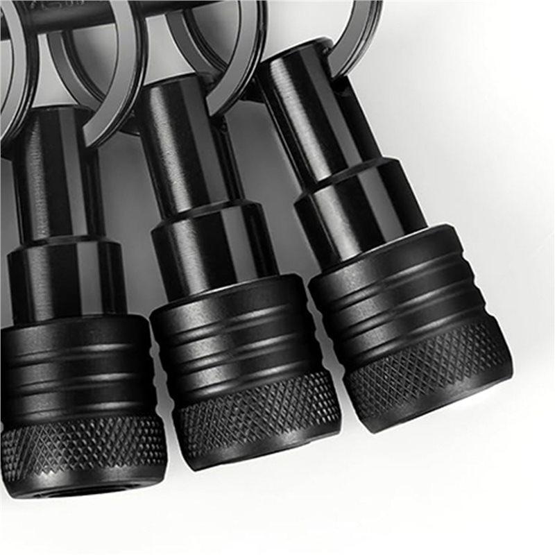 A84X-24PCS Bit Holders Keychain, 1/4 Inch Hex Shank Bit Holders, Quick-Change Design For Nut Driver, Screwdriver & Drill Bits