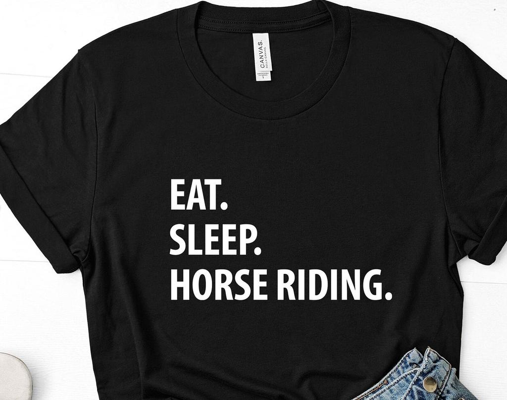 Eat Sleep Horse Riding T-Shirt: Soft Cotton Unisex Tee