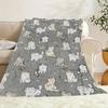 Soft Cat Face Print Flannel Blanket - Suitable for All Seasons, Perfect for Camping, Traveling, Bed, Halloween Christmas