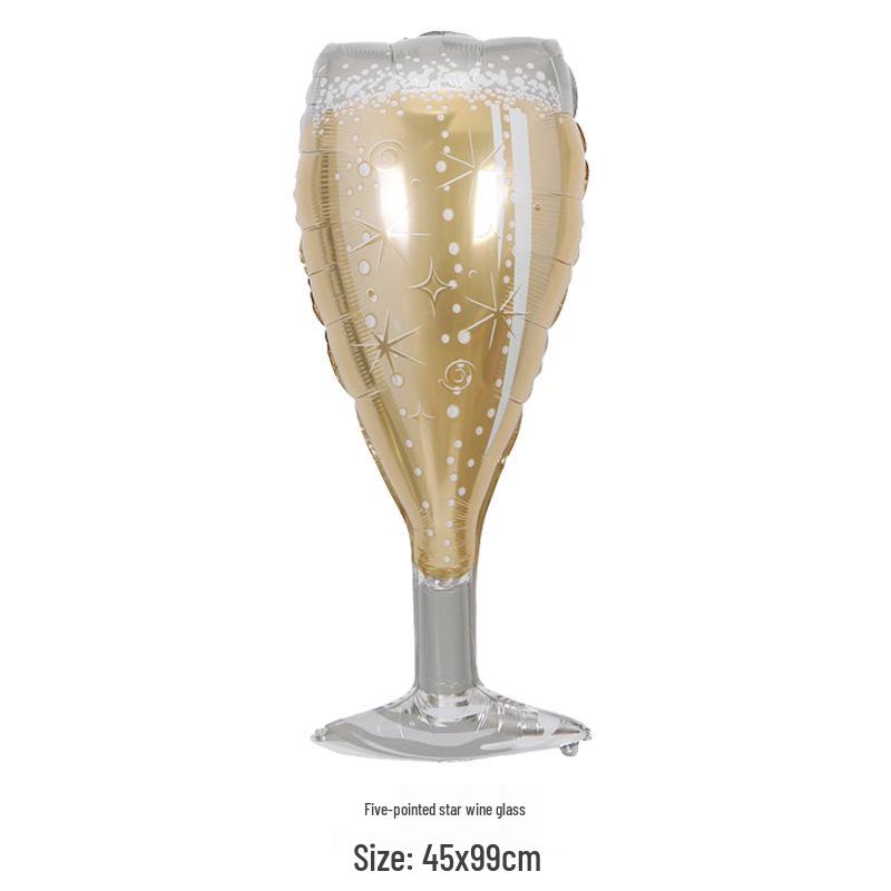 Champagne Glass Wine Bottle Foil Balloon - Wedding, Birthday, Graduation Party Decor