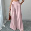 Women's Loose Fit Wide Leg Trousers High Waist Casual Office Pants Pleated Front Relaxed Fit Workwear Bottoms for Everyday Wear