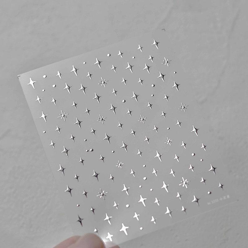 New 3d Star Nail Sticker Metal Mini Star Nail Ribbon Sticker High Quality Exquisite Nail Stickers Self-adhesive ZJT16