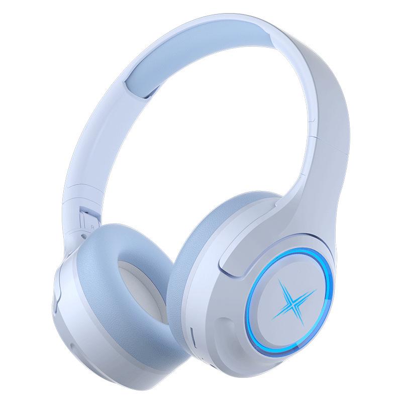 New 2025 Over-Ear Wireless Bluetooth Gaming Headset with Noise Cancelling, Card Slot, Luminous Design, and Extended Battery Life.