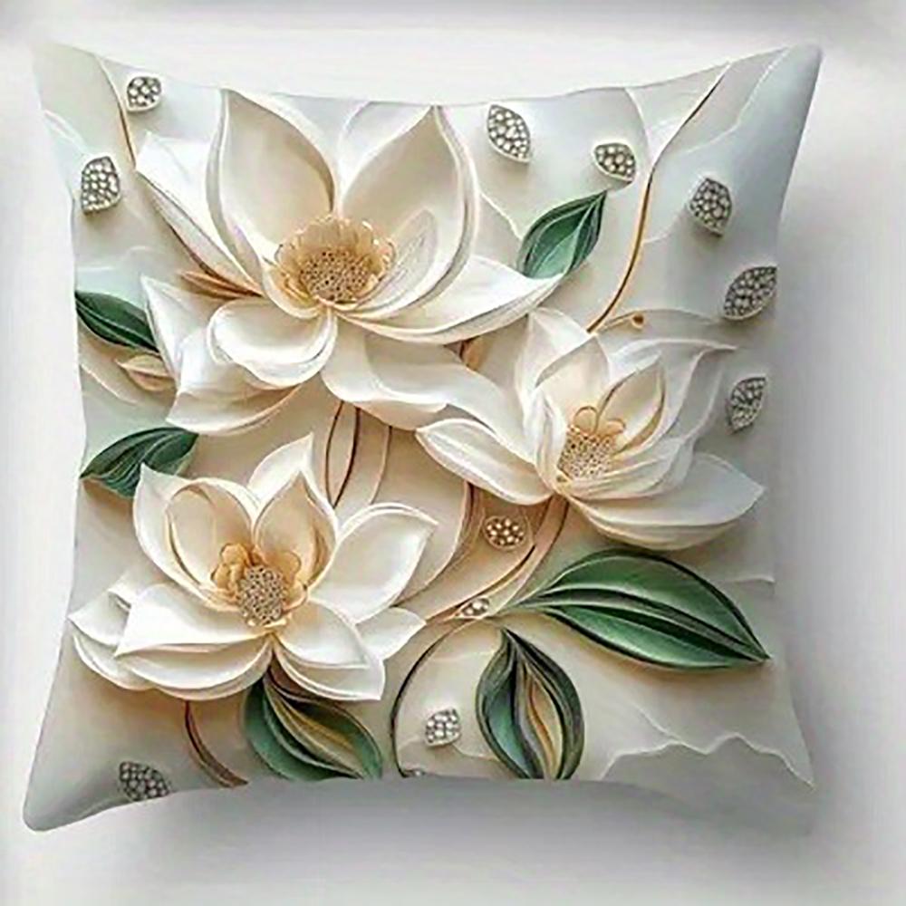 

Декоративна наволочка для подушки з квітковим візерунком для спальні, дивана. М яка наволочка на блискавці 16x16Inch