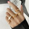 Sada prstenů s českým zlatým řetízkem pro ženy Fashion Boho Coin Snake Moon Rings Dárkové šperky Party Trend