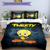 3pcs Tweety Pattern Bedding Set Duvet Cover Set Includes Duvet Cover &pillowcases, Perfect All Season Bedroom Decoration & Gift