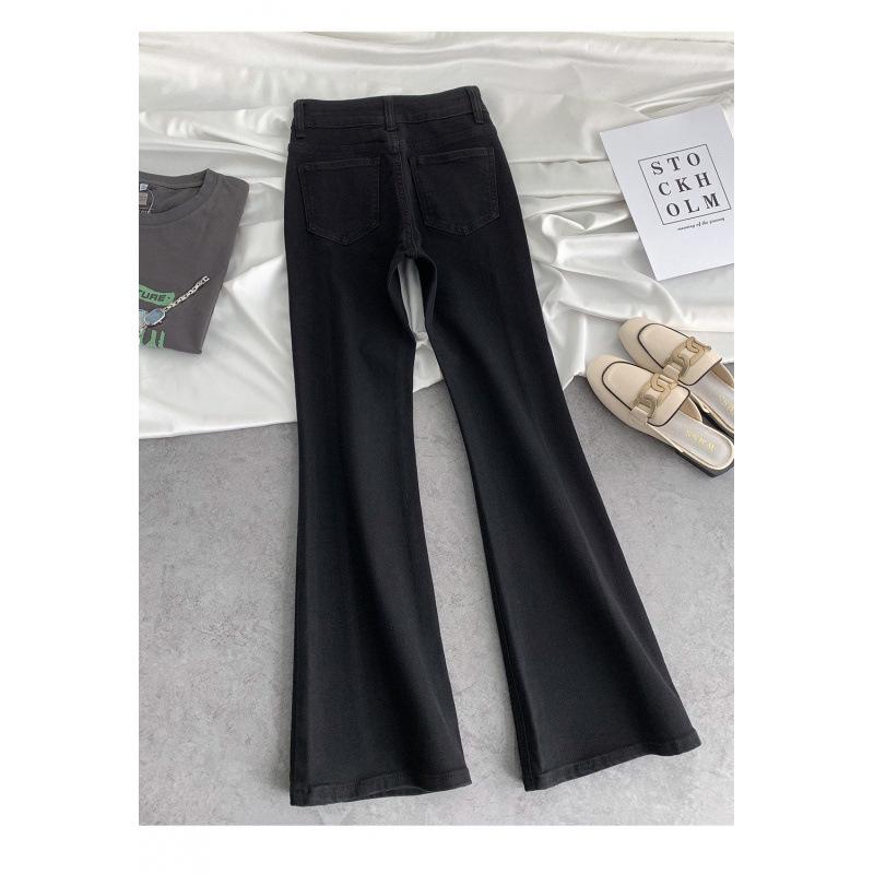 2026 Plus Size Women s High Waist Slimming Blue Flare Pants 3XL Plus