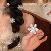 2Pcs Snowflake Hair Clip Duckbill Clip Headwear Side Clip Jewelry Accessory Glitter Shiny Gift