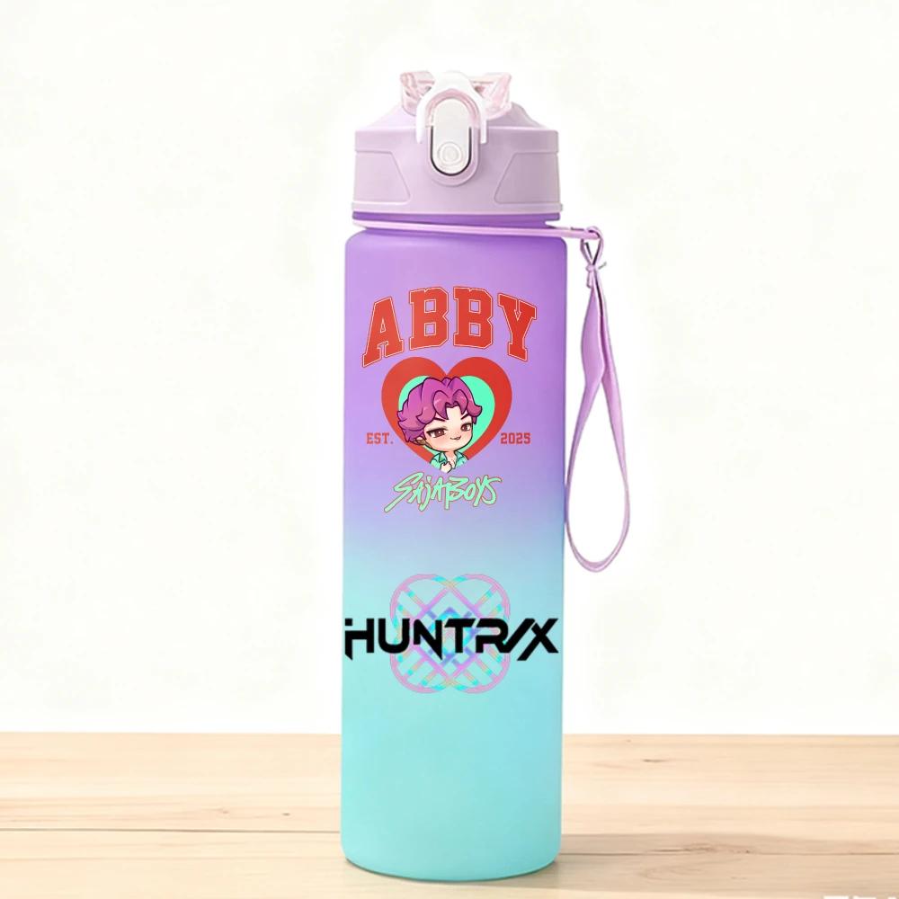 750ML KPop Demon Hunters Sport Water Bottle Adorable Cartoon Anime Plastic Cup Portable Cold Drink Box designed for Children Children