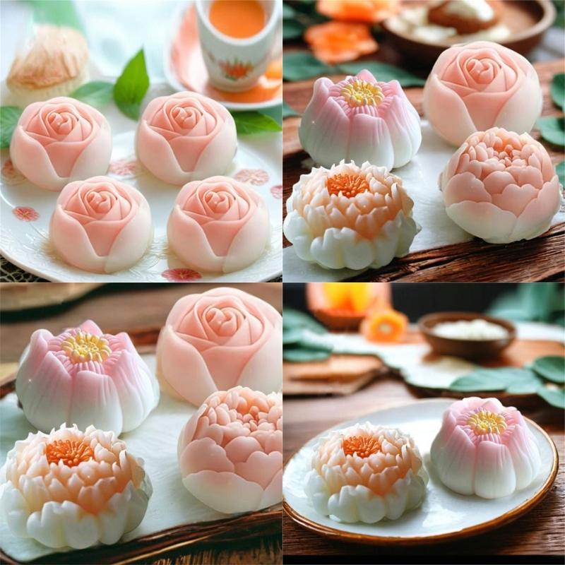 Flower Shape Silicone Molds Fondants Chocolate Molds Mousses Cake Decorating Tool Candle Soap Molds Easily Clean