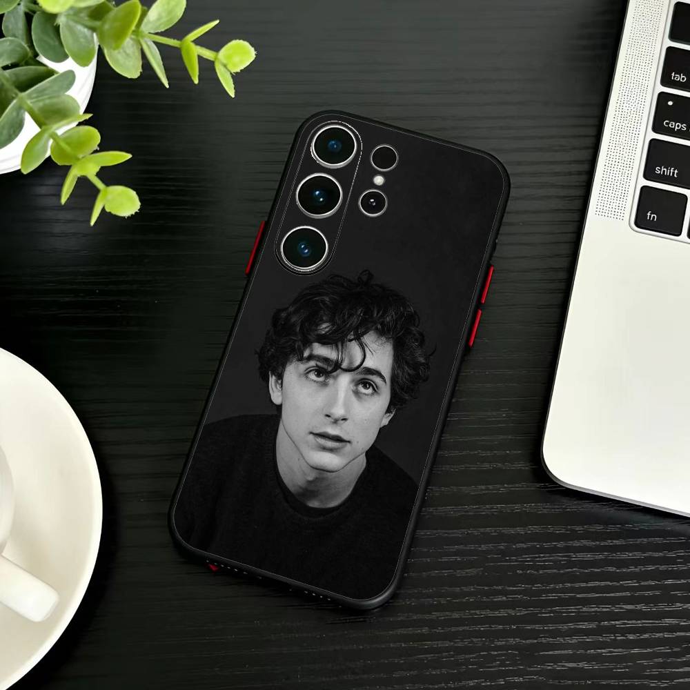 T-Timothee Chalamet Phone Case For Samsung S26,S25,S24,S23,S22,S21,S20,Ultra,Plus,FE Black Soft Cover