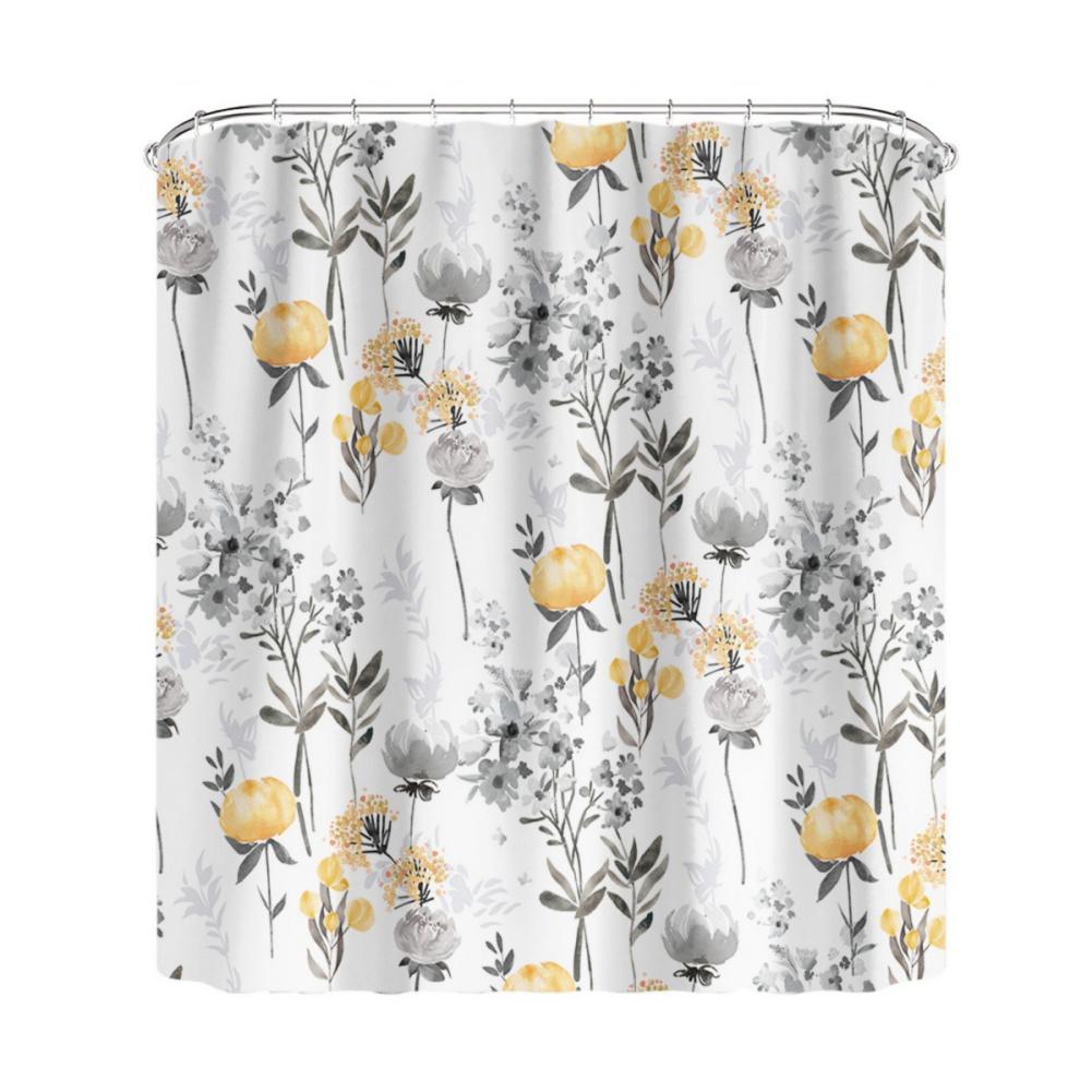 

180*180cm Shower Curtain Soft Washable Bathroom Curtain with Hooks