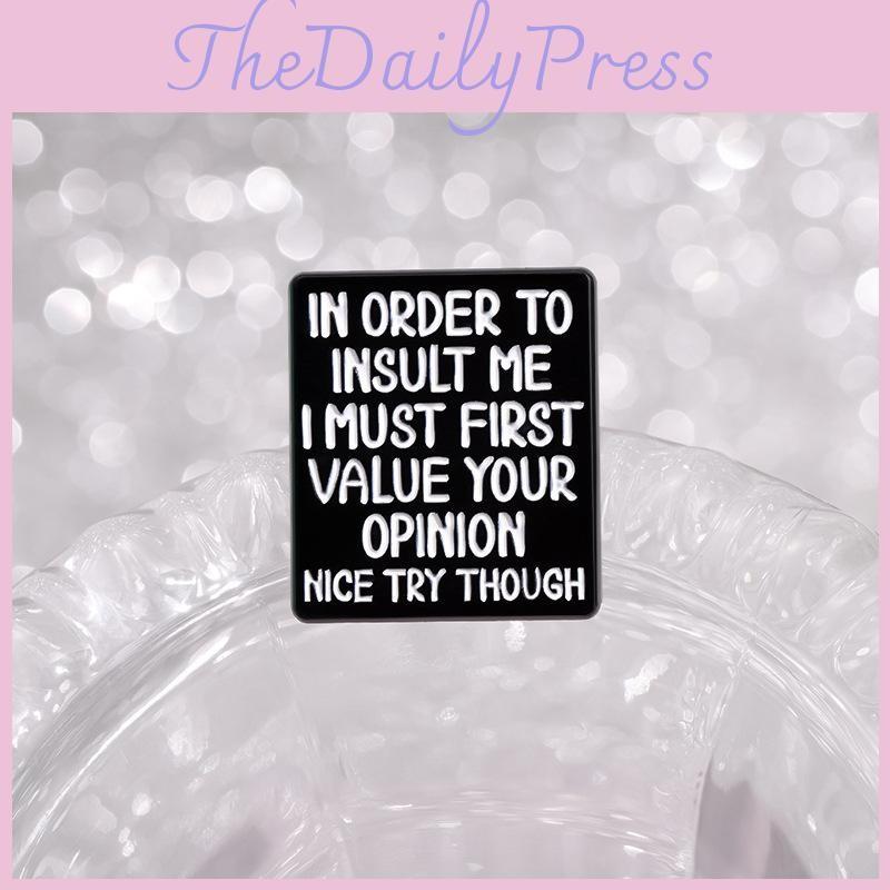 Fun Quote Versatile Brooch In Geometric Shape Ideal For Decoration Fashionable