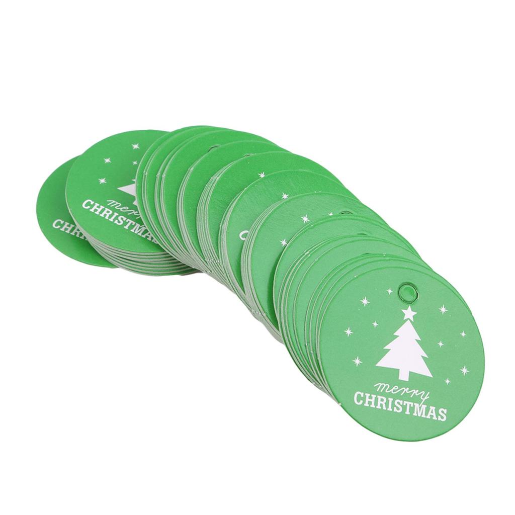 100 Stück Frohe Weihnachten Geschenkanhänger Weihnachtsbaum Runde Form Weißer Kartonanhänger Weihnachtsbaum Hängedekor Geschenkverpackungsetiketten